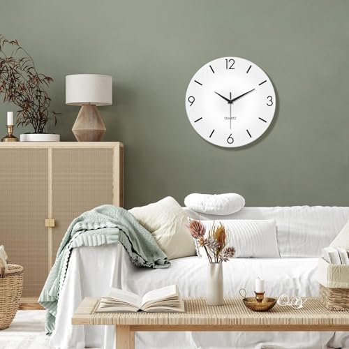 XFM Modern Simple Wall Clock 12 Inch Silent White - Image 4