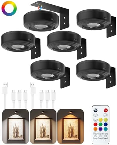 3.3" Picture Lights for Wall Spotlight, 2000mAh Rechargeable by Skairipa