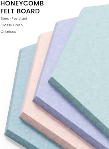 Fluxynara 8-Pack Hexagon Felt Bulletin Board Tiles, Coastal Haze-1 - Image 3