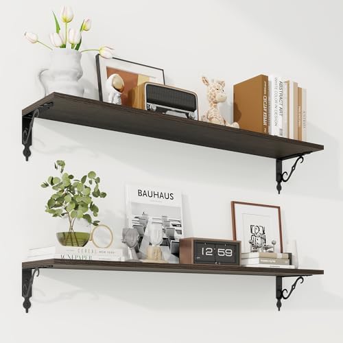 RICHFOCUS Floating Shelves for Wall Decor, 39.4W x 8D Shelves Set of 2 by RICHFOCUS