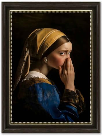Dark Brown Framed Vintage Funny Bathroom Wall Art Humor Girl by Lyizeba