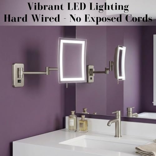 JERDON Hardwired Wall-Mount Makeup Mirror - Image 2