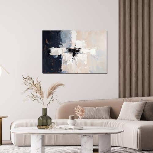 Modern Black and White Abstract Canvas Wall Art - Image 5