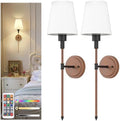 Battery Operated Wall Sconce: Set of 2 Wireless Wall Light 12000mAh by DORESshop