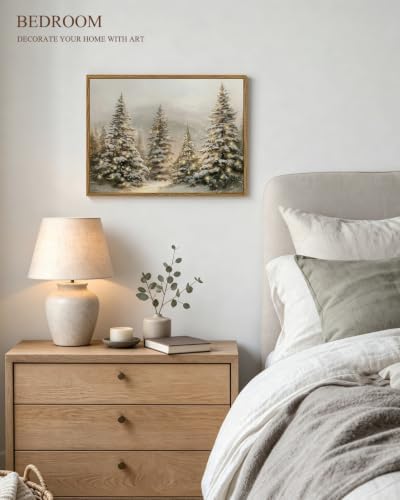 InSimSea Framed Winter Christmas Wall Art Decor, Winter Pine Forest - Image 4