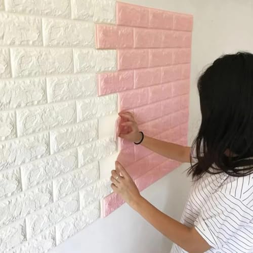 10PCS 3D Brick Wall Panel, Light Purple - Image 3