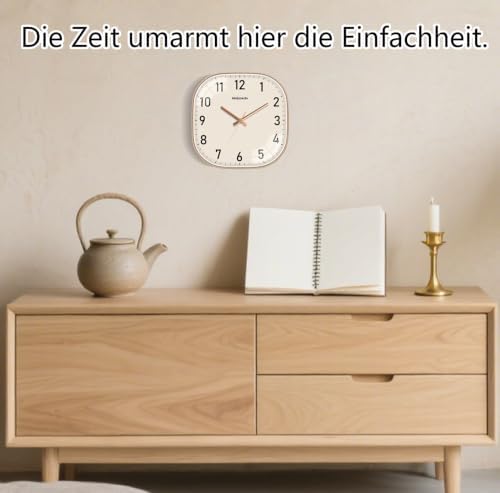 10 Inch Wall Clock, Silent Non Ticking Wall Clocks Battery Operated, Square - Image 2