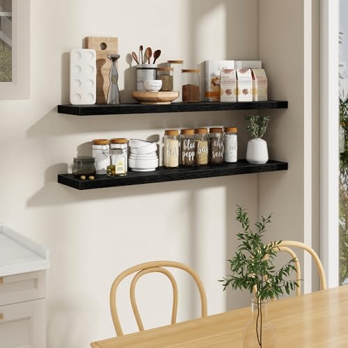 Fun Memories Black Floating Shelves 55 Inch Long, 9.3 Inch Deep Floating Shelf - Image 2