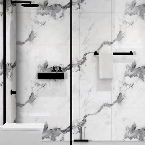 Chejiaye 22pcs Marble Peel and Stick Backsplash Waterproof Washroom Wall Panels - Image 3