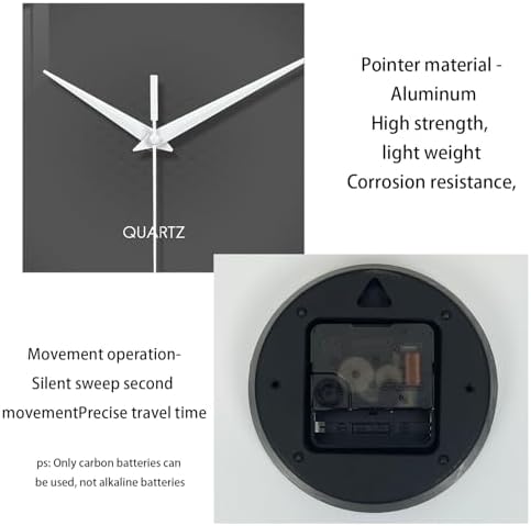 XFM 24 Inch Large Grey Wall Clocks Battery Operated Simple - Image 7