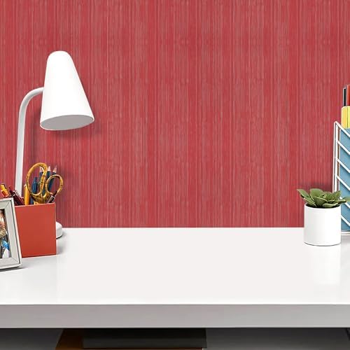 Burgundy Red Grasscloth Peel and Stick Wallpaper Texture Contact Paper - Image 4
