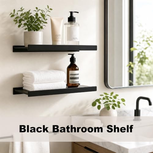 12 inch Metal Floating Shelves for Wall, Bathroom Small Shelves - Image 3