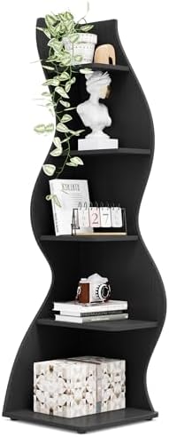 Tribesigns Corner Shelf, Modern 5-Tier Wall Corner Bookshelf, Stylish Corner by Tribesigns