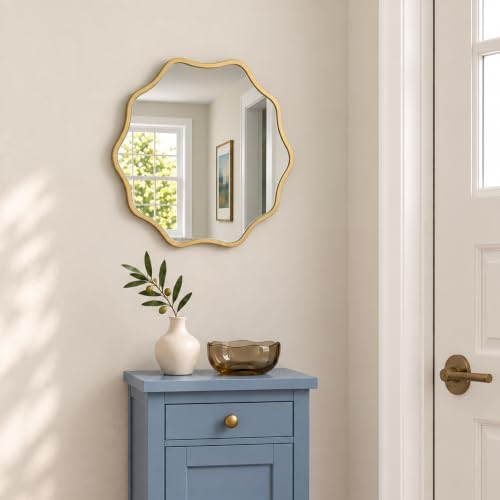 PERFNIQUE Gold Scalloped Mirror, Decorative Modern Wall Decor - Image 4