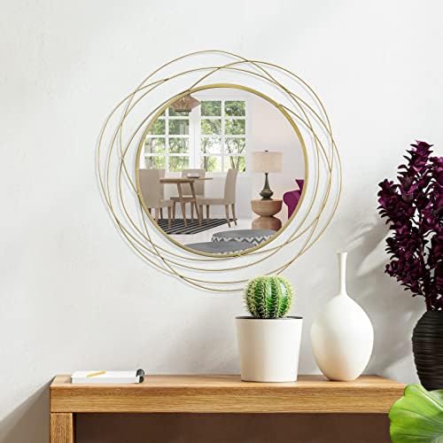ironsmithn 20 Inch Round Gold Vanity Wall Mirror by ironsmithn
