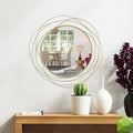 ironsmithn 20 Inch Round Gold Vanity Wall Mirror by ironsmithn