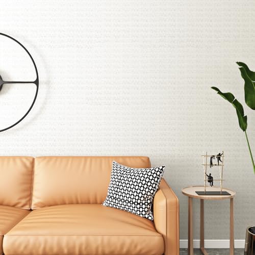 Livelynine 15.8x394 White Textured Peel and Stick Wallpaper Paintable Removable - Image 3