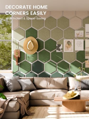 Fluxynara 8-Pack Hexagon Felt Bulletin Board Tiles, Sagewood-1 - Image 4