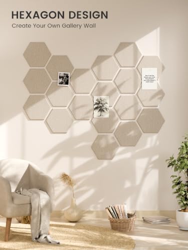 Fluxynara 8-Pack Hexagon Felt Bulletin Board Tiles - Image 7