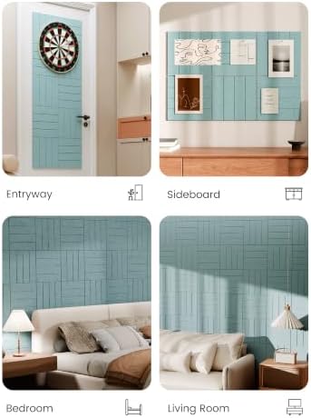 Bumusty 36" x 24" Large Cork Board Alternative, Aqua Blue - Image 5