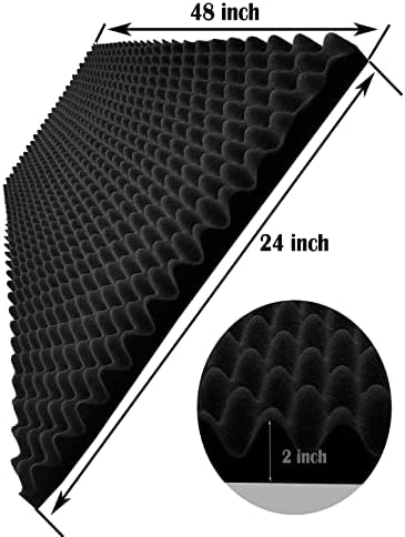 48"X 24"X 2" Egg Crate Foam Panel, Acoustic Foam, Noise Cancelling Foam Studio - Image 2