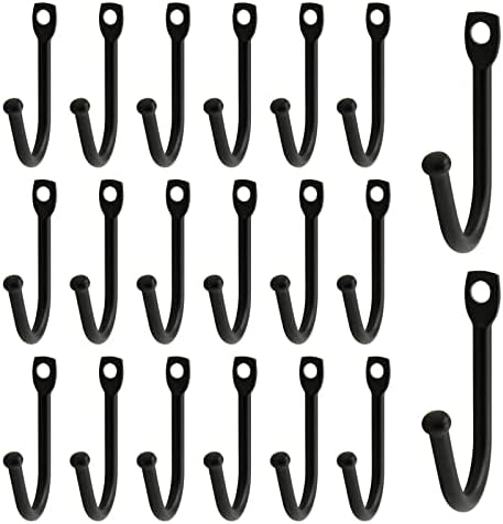 Bonsicoky 20 Pcs Black Single Prong Wrought Iron Hooks by Bonsicoky