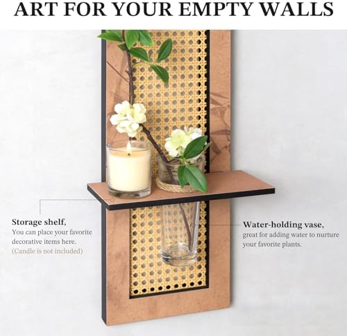 1PC Vertical Bamboo Weaving Wall Art, 47In x 8In - Image 5