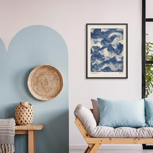 Japanese Blue Waves Wall Art Vintage Oriental Japandi Wabi Sabi Poster 16X24 - Image 4