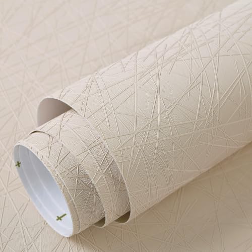 Safiyya Beige 3D Textured Wallpaper Peel and Stick Contact Paper Modern by SAFIYYA