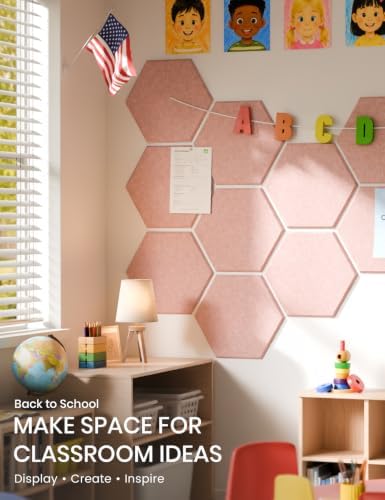 Fluxynara 12-Pack Hexagon Felt Bulletin Board Tiles - Image 5