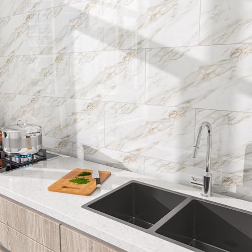 Marble Peel and Stick Backsplash 23.6 x11.8 in - Image 7
