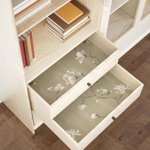 Laatse Vintage Khaki Floral Bird Wallpaper Peel and Stick 17.5" × 393" - Image 3