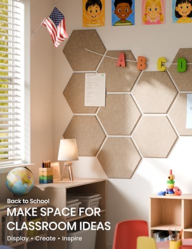 Fluxynara 8-Pack Hexagon Felt Bulletin Board Tiles - Image 5