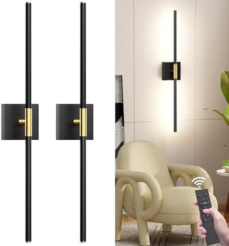31.5 Inch Battery Operated Wall Sconce Set of Two, 8000mAh USB Rechargeable by Unknown