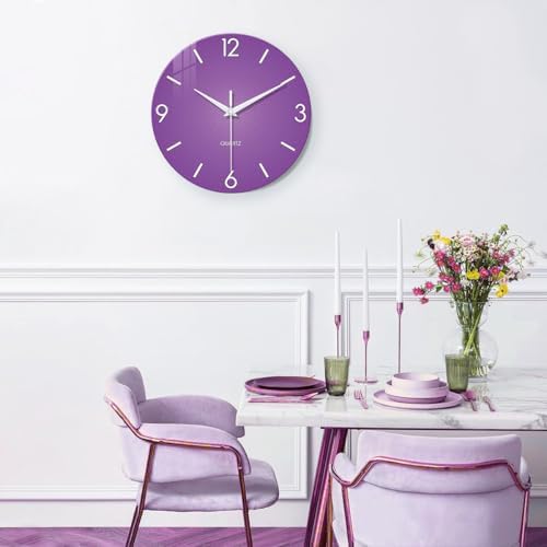 XFM Purple Wall Clock for Girls Women Bedroom 16 Inch - Image 4