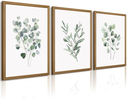 Botanical Wall Art Sage Green Canvas Wall Decor Eucalyptus Art Watercolor Plant by Youillne