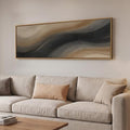Large Framed Neutral Black Brown Abstract Wall Art by Cuspin