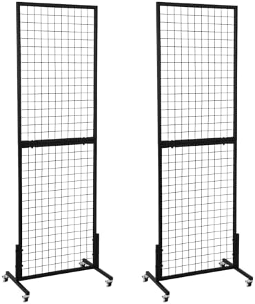 2 Packs 1.8' x 5.7' Grid Wall Panels Standing Wire Grid, Display Rack by OUDUCK