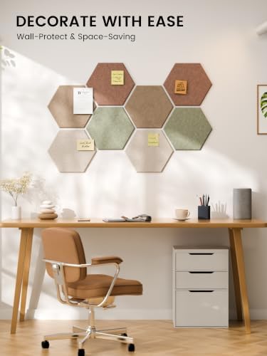 Fluxynara 8-Pack Hexagon Felt Bulletin Board Tiles - Image 6