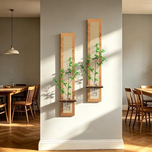 2PC Vertical Bamboo Weaving Wall Art, 47In x 8In - Image 6