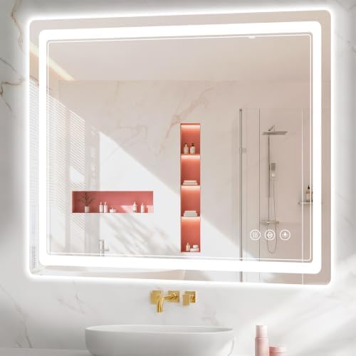 BEAUTYPEAK 36"x40" LED Bathroom Mirror by BEAUTYPEAK