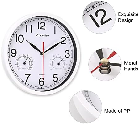 8 Inch White Wall Clock Silent Wall Clocks - Image 3