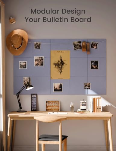 Fluxynara Felt Bulletin Board & Cork Board Alternative, Soft Periwinkle - Image 6