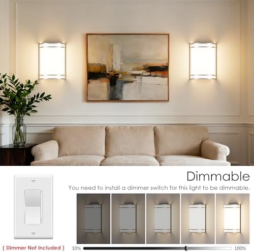 Aipsun Modern Wall Sconces 15W LED Indoor Hardwired Dimmable 3000K 4000K 5000K - Image 3