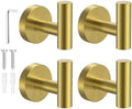 SetSail Towel Hooks for Bathrooms 4 Packs Screw-in Gold Bathroom Towel Hook by SetSail