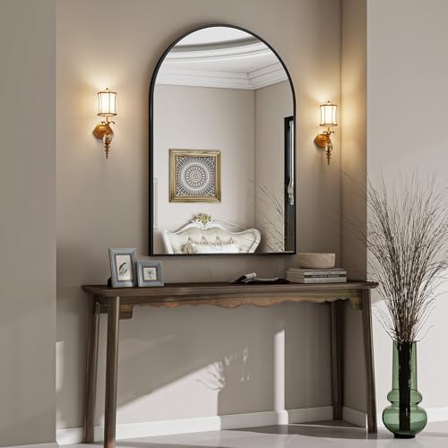 VooBang Large Arched Wall Mirror, 36 x 48 inch Arch Bathroom Mirror Black - Image 3