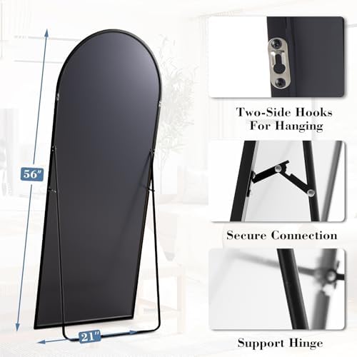 DUMOS Arched Mirror Full Length Floor, 56x21 Inch Full Body Standing Mirror - Image 2