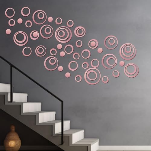 Outus 72 Pcs Circle Mirror Wall Stickers Removable DIY - Image 5