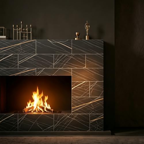6" x 12" Mocha Gold Peel and Stick Backsplash Wall Tiles, PVC Faux Stone Stick - Image 3