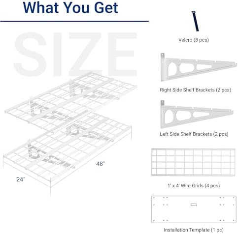 FLEXIMOUNTS 2-Pack 2x4ft 24-inch-by-48-inch Wall Shelf Garage Storage Rack Wall - Image 3